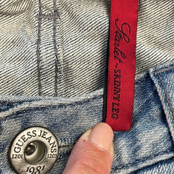 Vintage Guess Low Rise Skinny Jeans Light Wash Faded Y2K Sz 27 - Picture 7 of 13